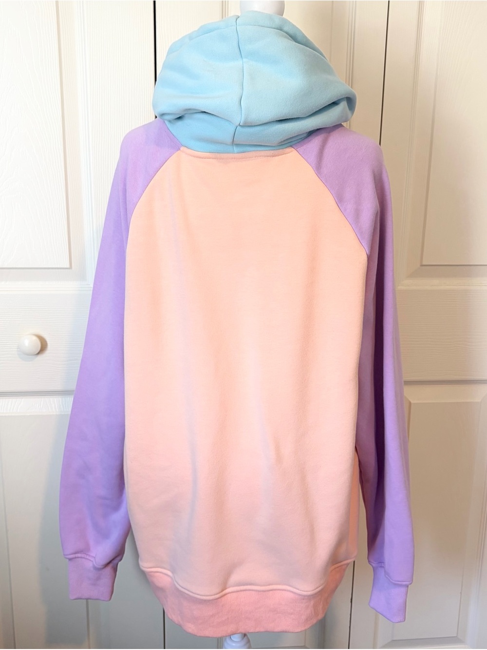 Spark Paws Cotton Candy Pullover Pastel Color Block Hoodie - Picture 3 of 6